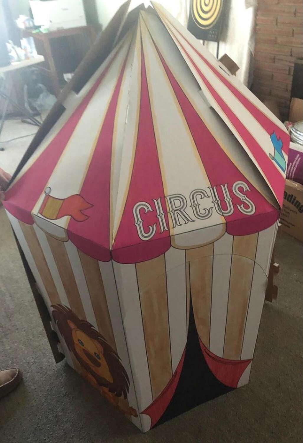 Carnival Circus Playhouse Cardboard Stand-Up Coloring Craft Fun Play Prop 47″H