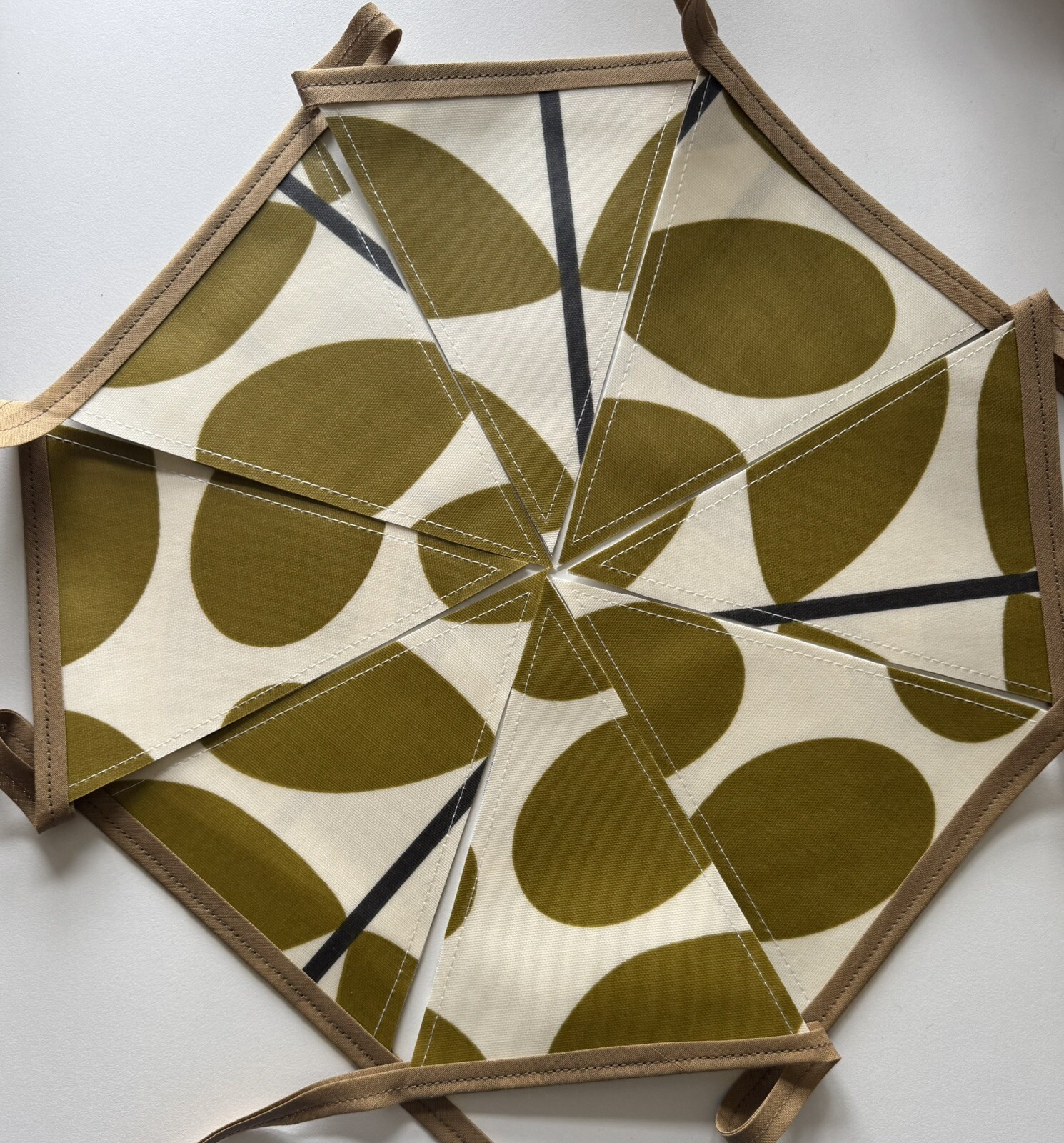 Handmade Oilcloth Bunting – Garden/Home Contemporary – 2 Meters Double Sided