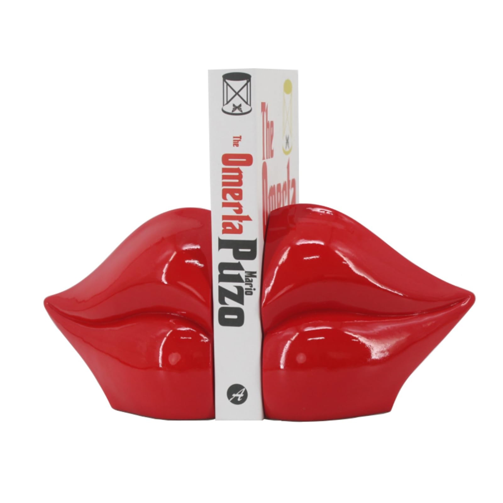 MICDESBA Red Lips Decorated Bookends?Set of 2 Heavy Decorative Book Stoppers?Uni
