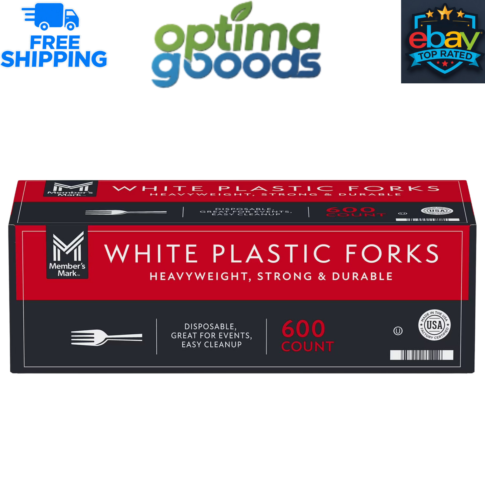 Member’s Mark White Plastic Forks, Heavyweight, 600 ct. Disposable Cutlery Pack