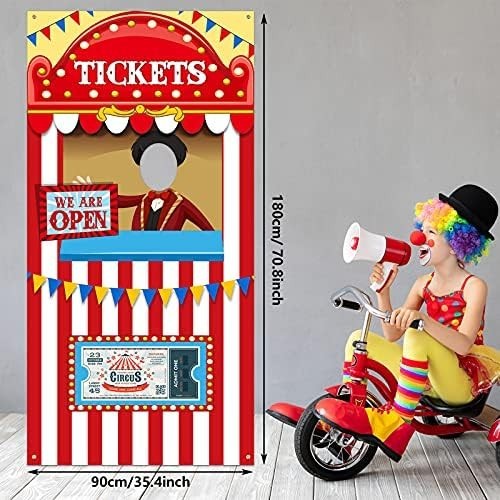 Carnival Circus Theme Party Decorations, Photo Door Banner Ticket Booth Polyeste