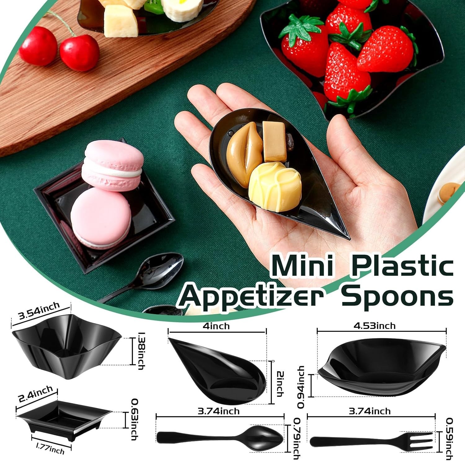 400 Pcs Mini Appetizer Plates Set Including 200 Disposable Dessert Plates Ass…