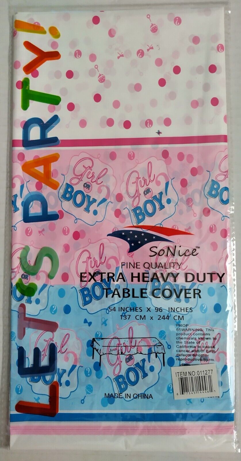 Gender Revel Table Cover Decoration Unisex Adult Tablecloth Baby Showers Party
