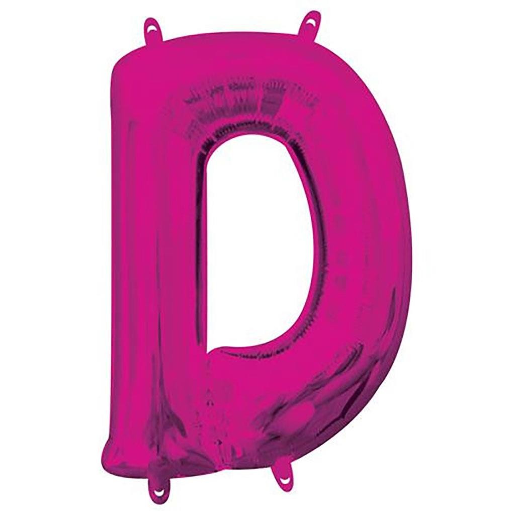 Anagram Fushia Pink Foil Mylar Air Filled Letter D Balloon Birthday Party 13″