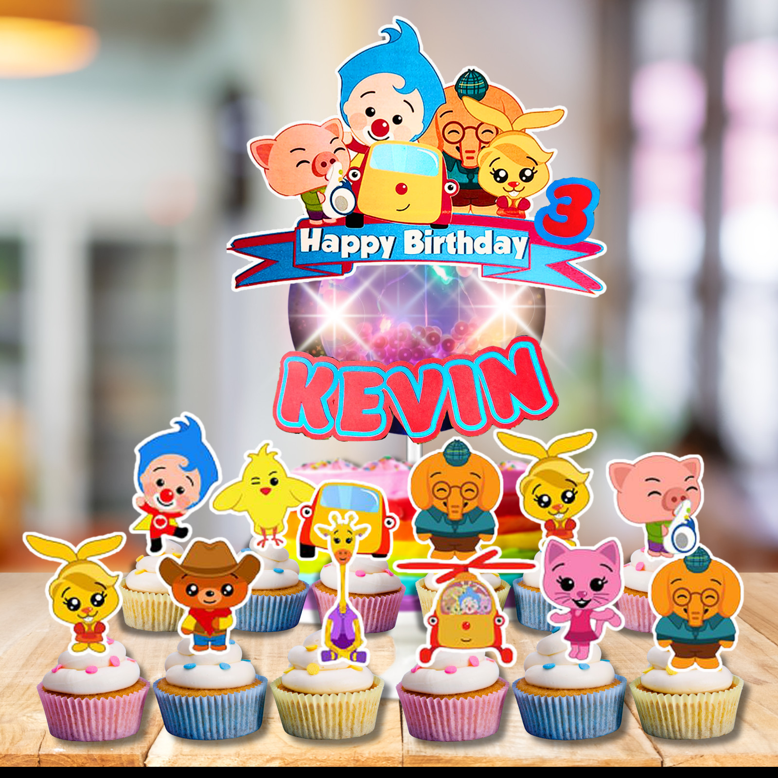PLIM PLIM PARTY SUPPLIES DECORATION BALLOONS BANNER TABLE COVER THEME CAKE