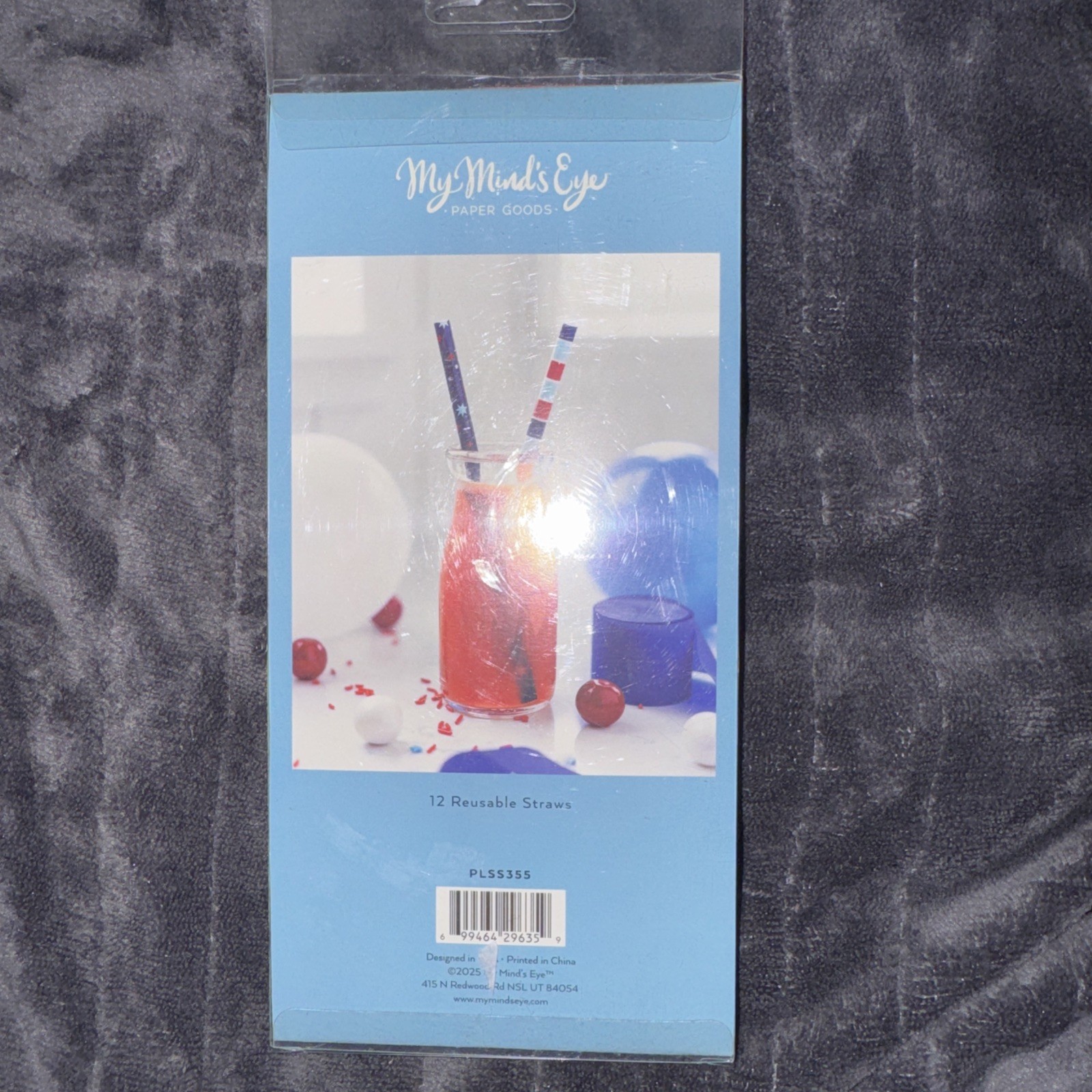 12 Pk Reusable Straws Patriotic Sip Sip Hooray By My Minds Eye Paper Goods