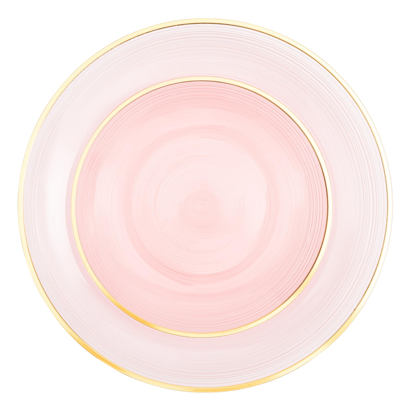 32 Pieces Crystal Design Plastic Plates Combo Pack 7 inch and 10 inch Gold Ri…