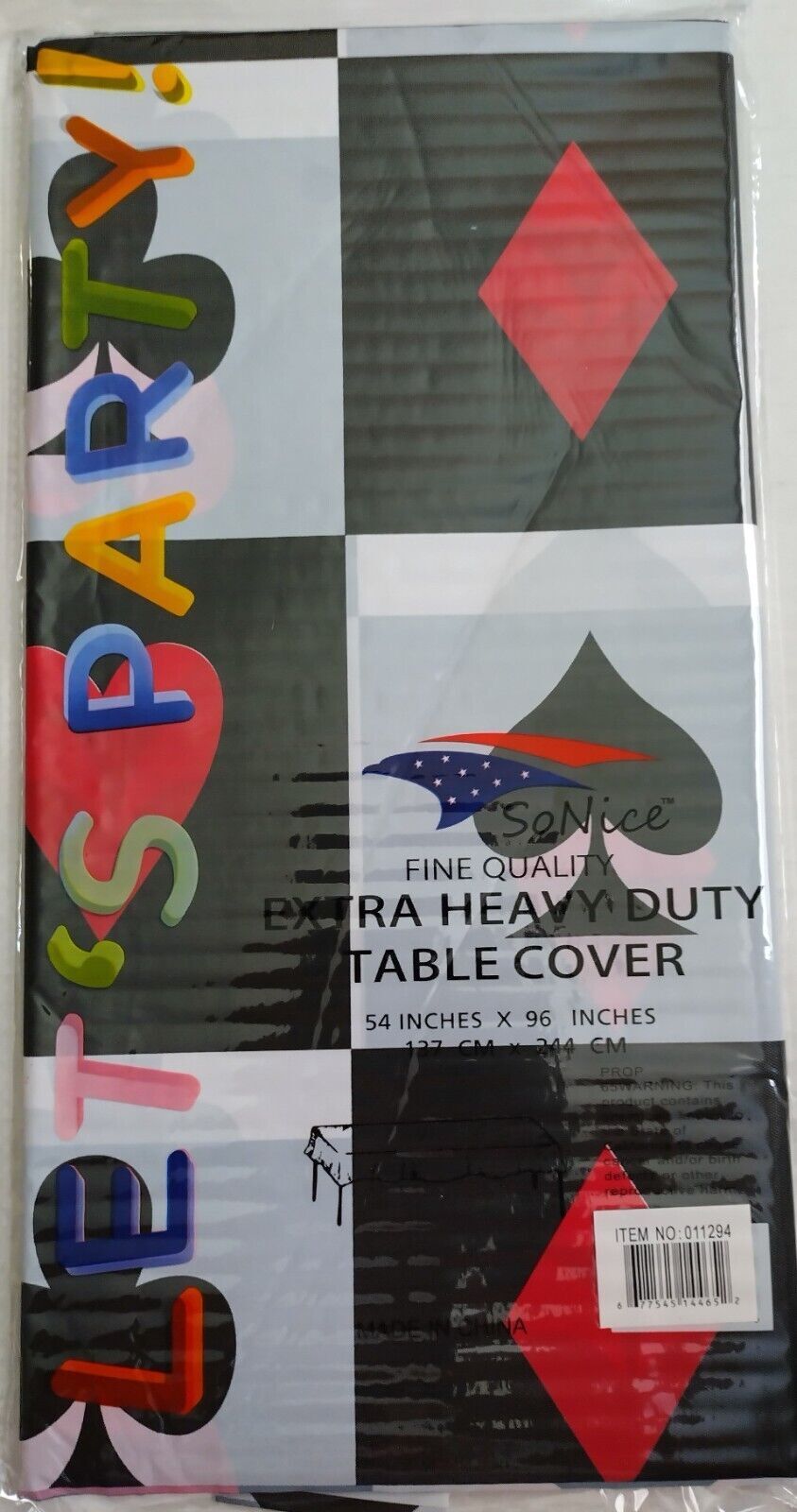 Table Cover Casino Event Decoration Unisex Adult Tablecloth Happy Birthday Party