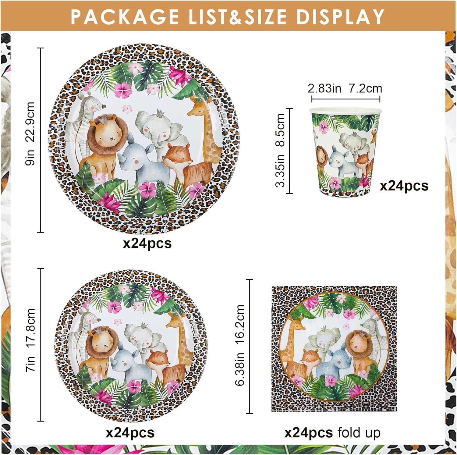 Jungle Safari Disposable All Occasion Tableware (Plates, Napkins, Cups)