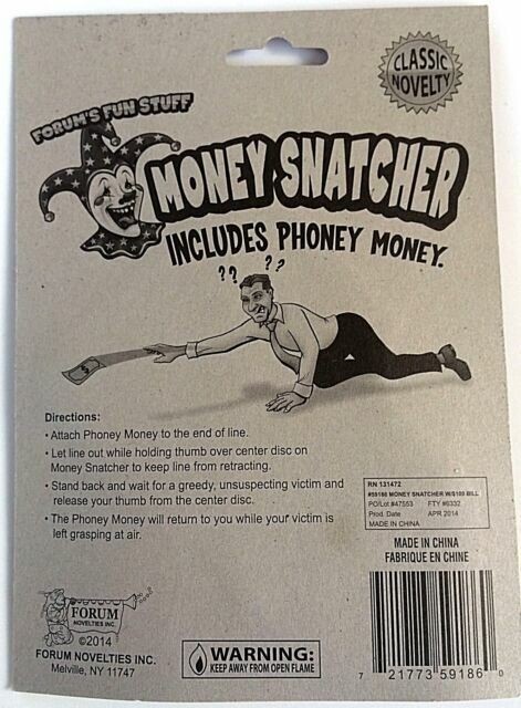 THE MONEY SNATCHER – Magic Trick GaG Prank Joke Novelty + Phoney Toy Money Bill
