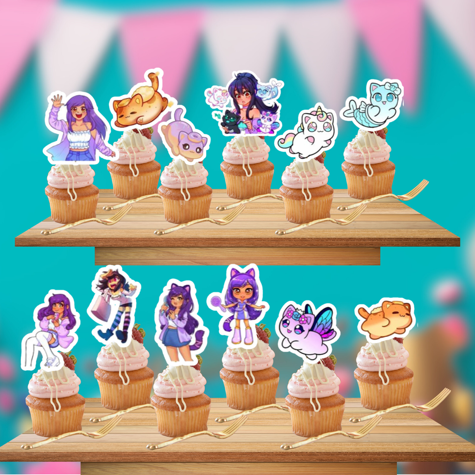 Aphmau TABLEWAR birthday party supplies favor centerpiece decoration event theme