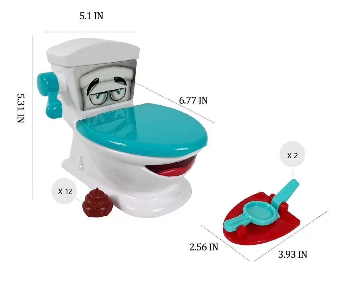Poop Shoot Game for Family Interactive Toilet Toy for 2-6 Players Funny Gags