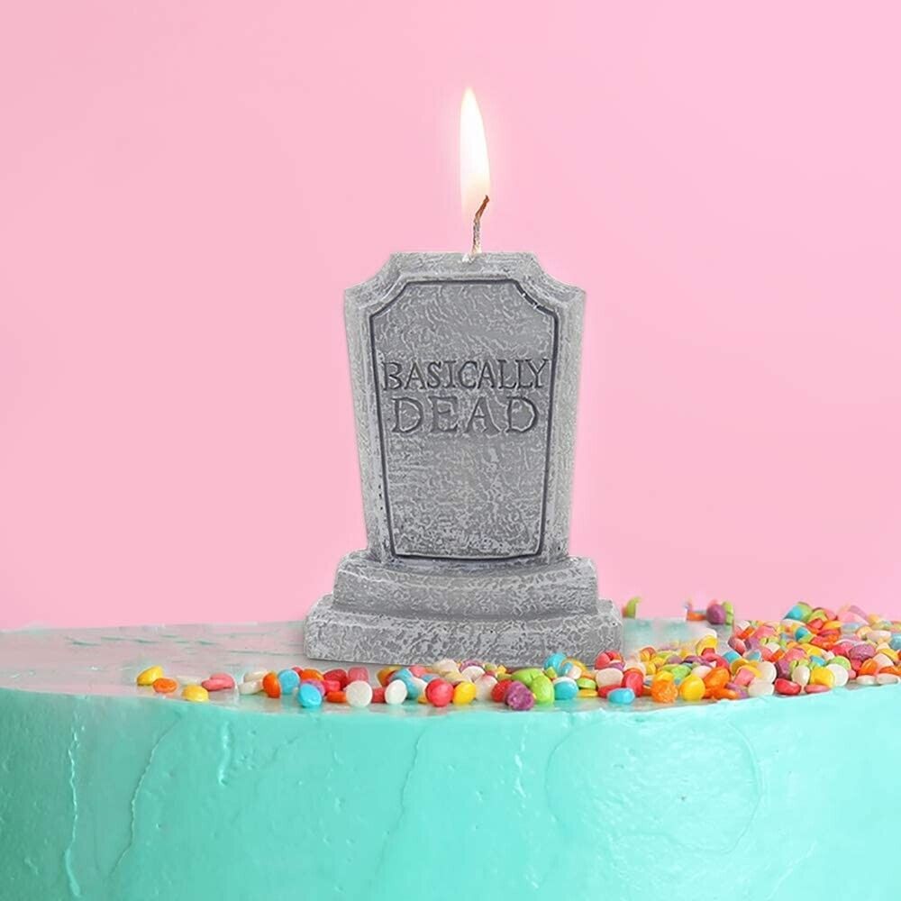 Basically Dead Birthday Candle – Funny Gag Prank Joke Cake Topper Over the Hill
