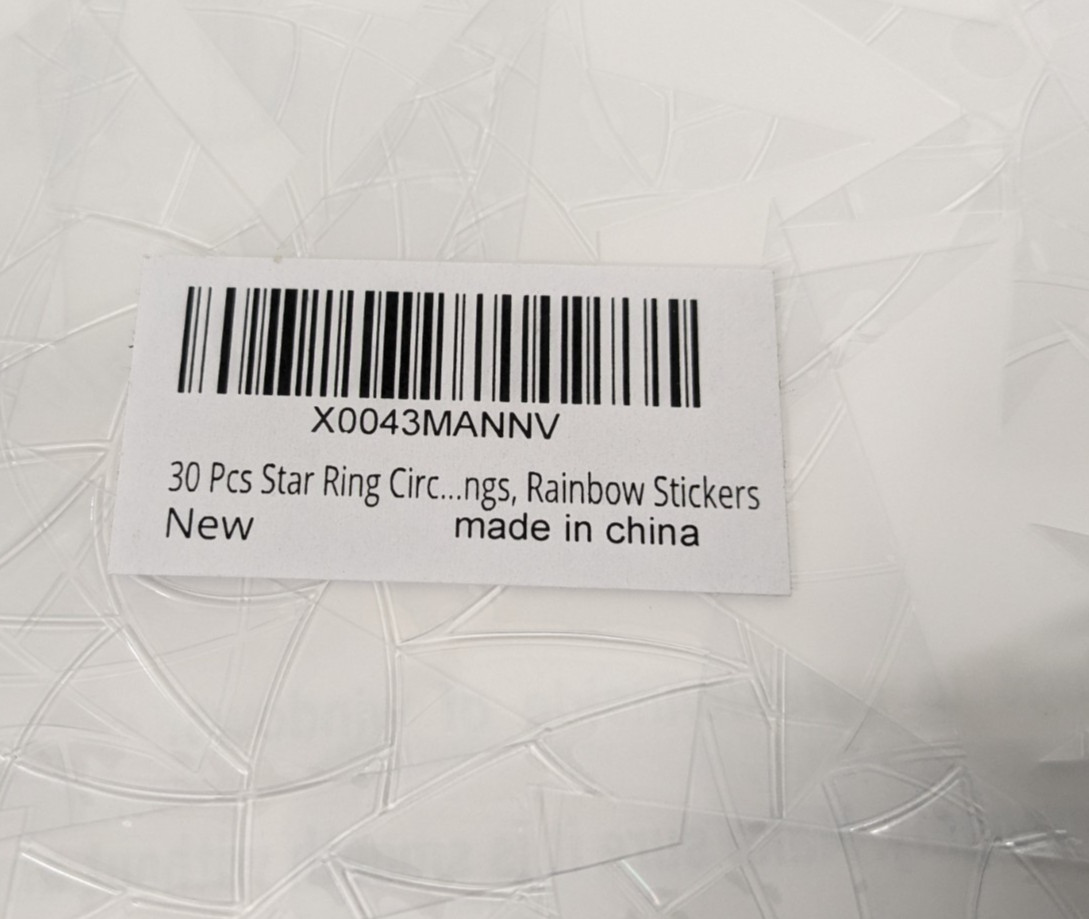 30 Pcs Star Ring Circle Window Clings Anti-Collision Decals Save Birds Rainbow
