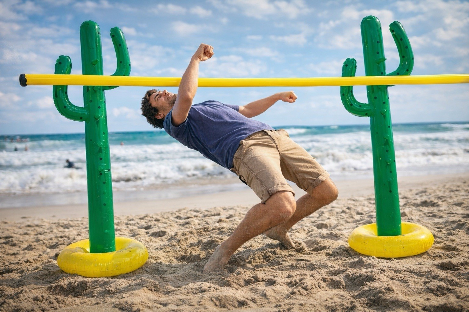 Inflatable Cactus Limbo Game 54” Backyard Party Kids Adults Beach Pool Summer