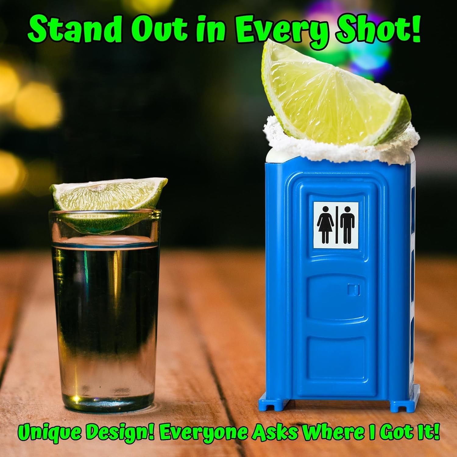 Porta Potty Shot Glass Set Fun Adult Humor Gag Gift for Men White Elephant