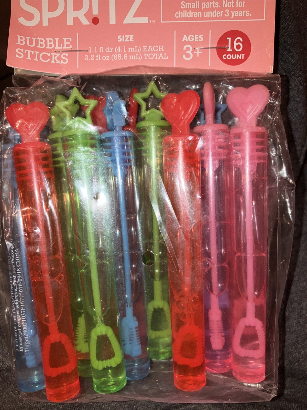 Children’s Unisex New Target Spritz 16 Party Bubble Sticks With Hearts & Stars