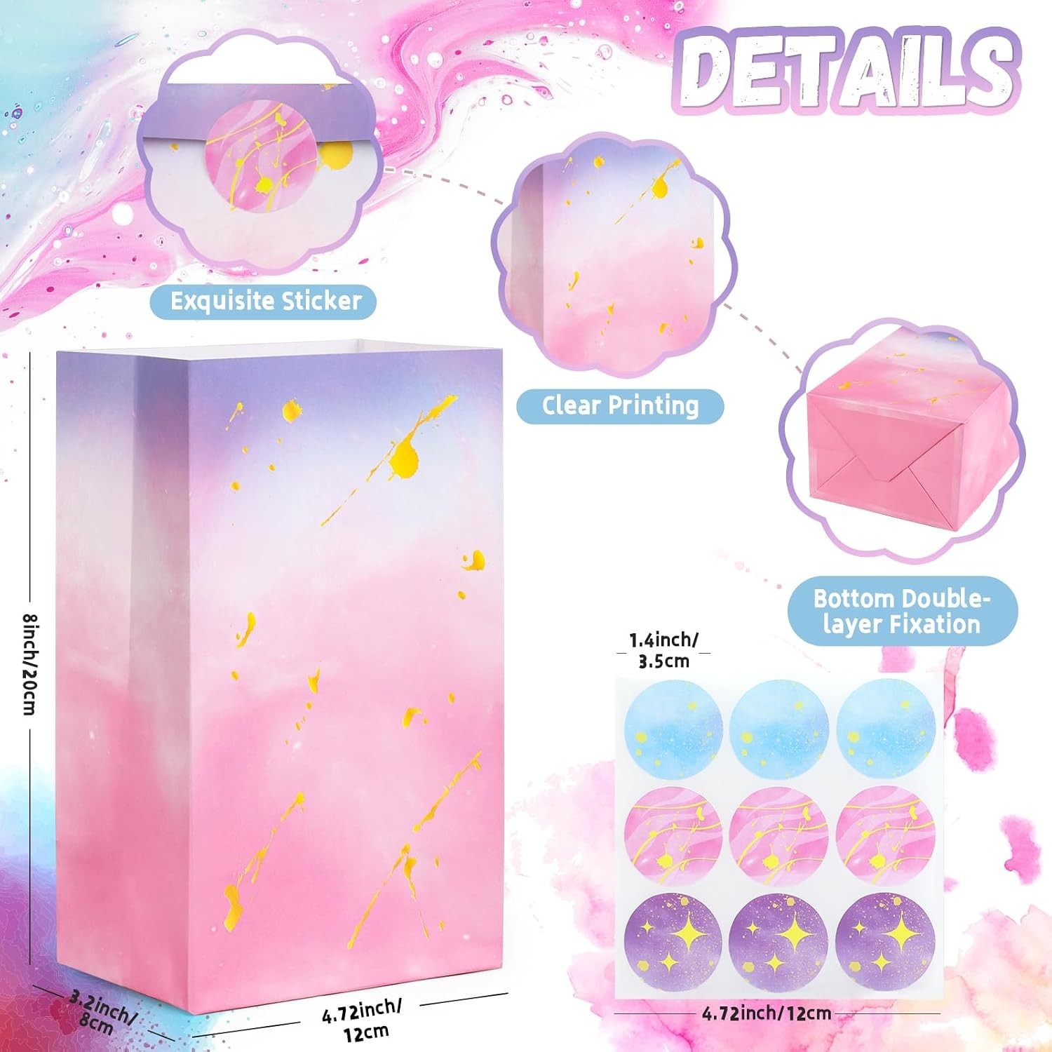 Colorful Tie Dye Party Bags (30 Count) with Stickers – Ideal for Any Occasion