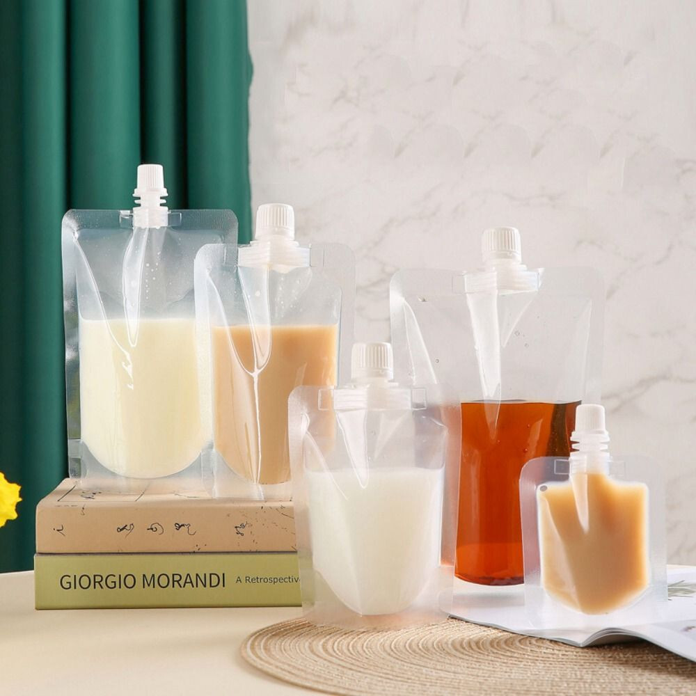 10x 100-500ml Plastic Stand Up Bag Booze Bottle Travel Festival Drink Pouch Beve