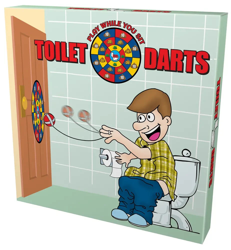 Toilet Potty Darts Game – Poop Turd Target Dartboard – Funny Gag Joke Gift Toy