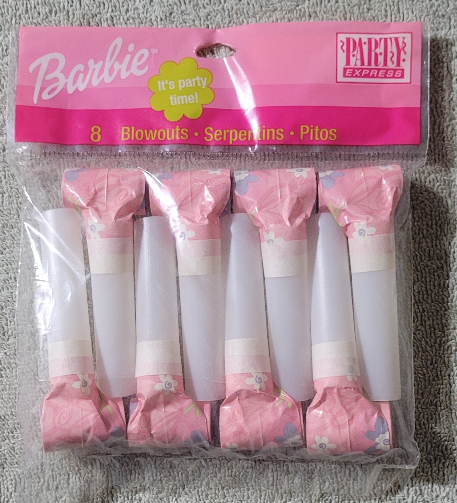 1999 New Lot of 8 pieces Vintage Barbie Princess Birthday Party Supplies Sealed