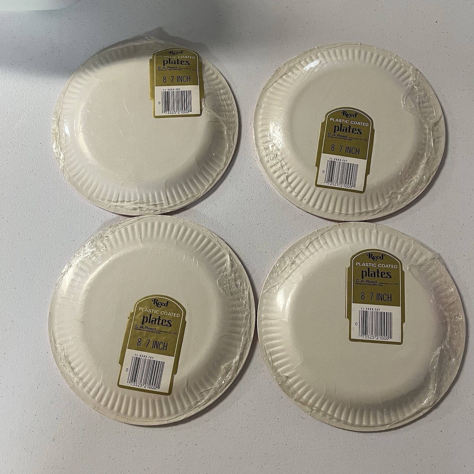 Vintage Reed Valentines Day Plates Hearts Cupid Love 7″ Coated 8 ea Lot Of 4