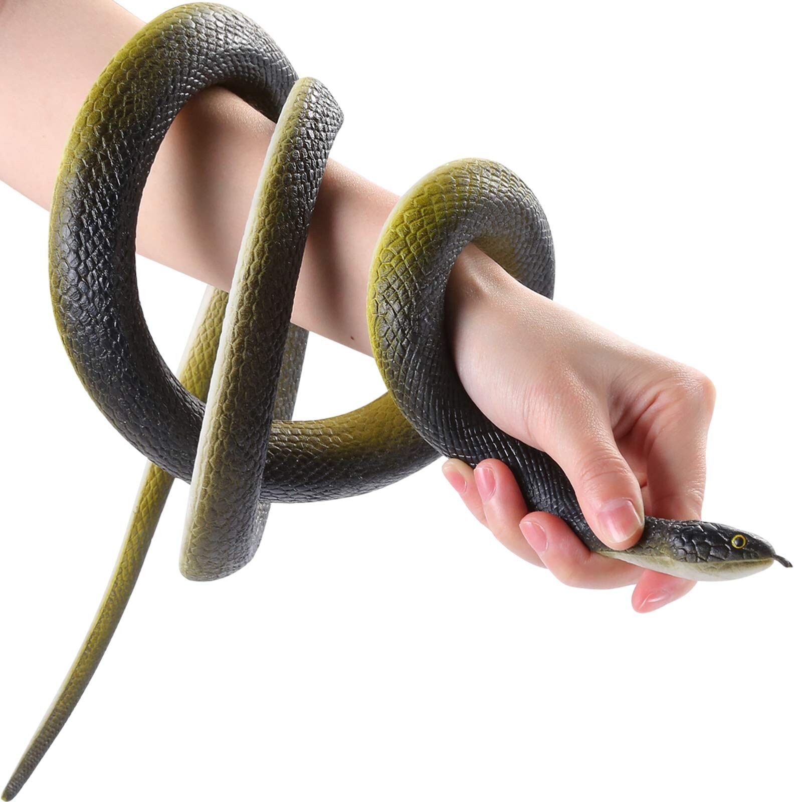 53” Large Rubber Snake Super Realistic, Fake Snake Looks So Real, Snake Toy T…