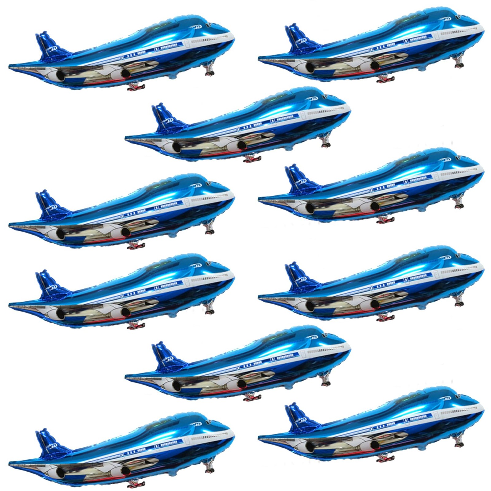 10 Pcs Large Blue Airplane Balloons 31inch for Birthday Party Decor