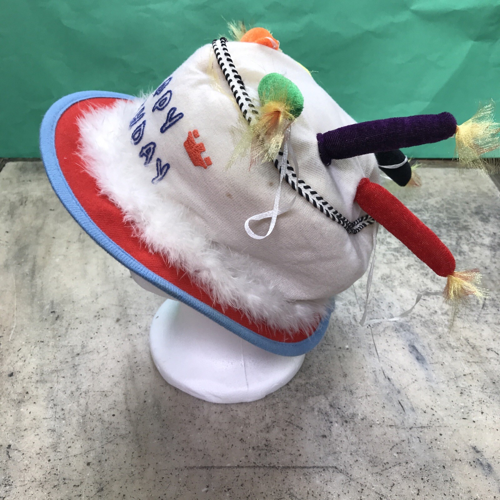Vintage Happy Birthday Cake Hat Unisex Adult Sz Fancy Dress Party Hat Fast Ship!