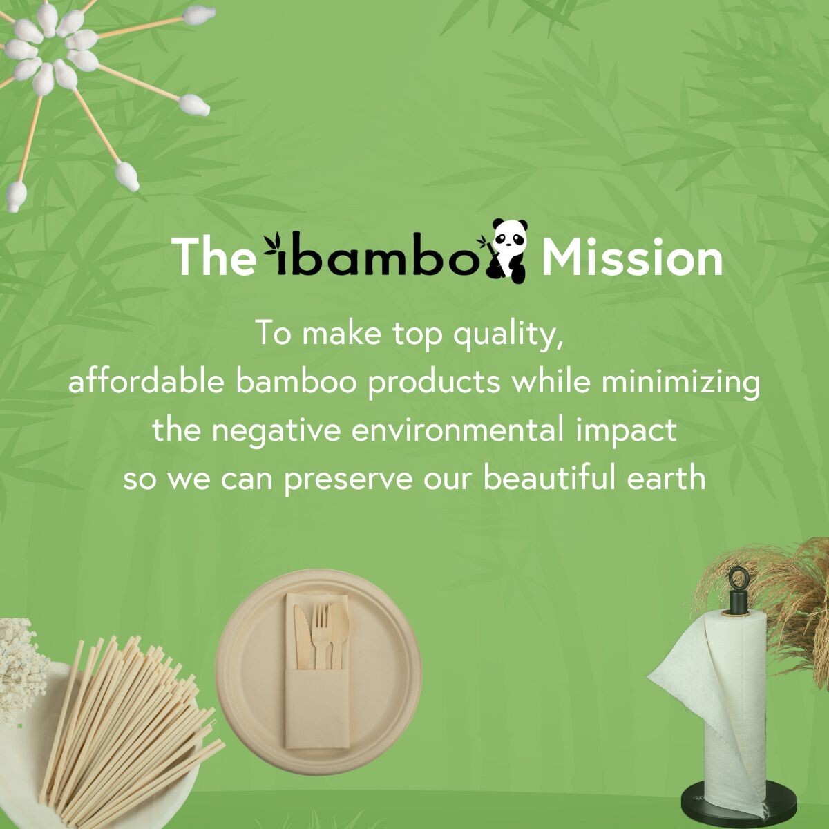 Ibambo Bamboo Disposable Compartment Plates – 9 Inch, 125 Pack, Compostable