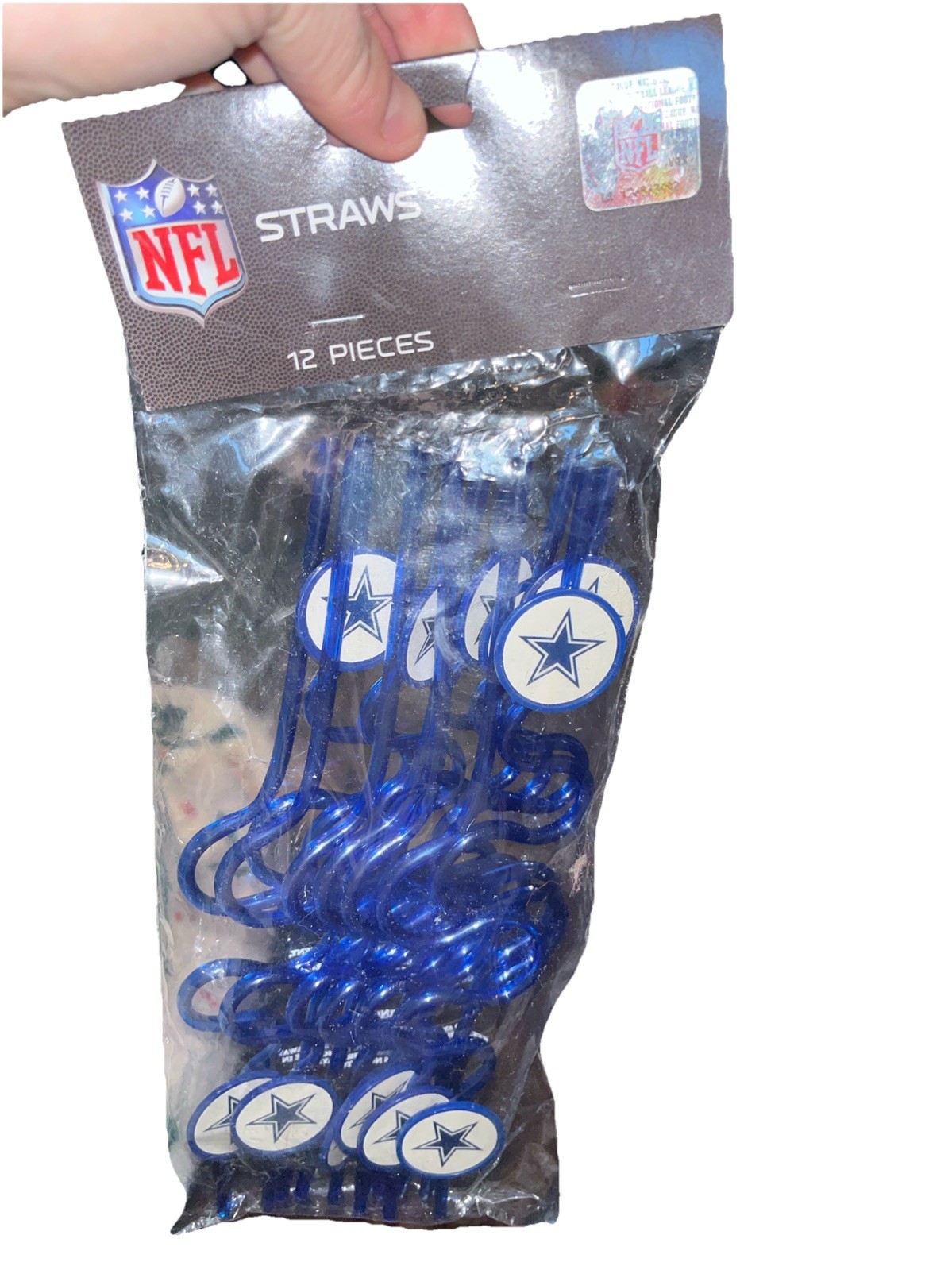 NFL Dallas Cowboys Party Favor Plastic Krazy Straws Birthday, Tailgating 12ct