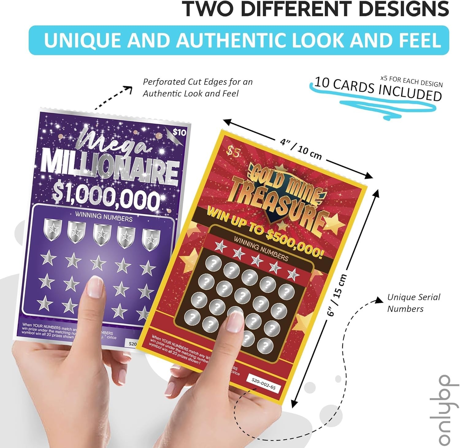 10 Fake Lottery Tickets Scratch off Cards That Look Real Winning $1M and $500K
