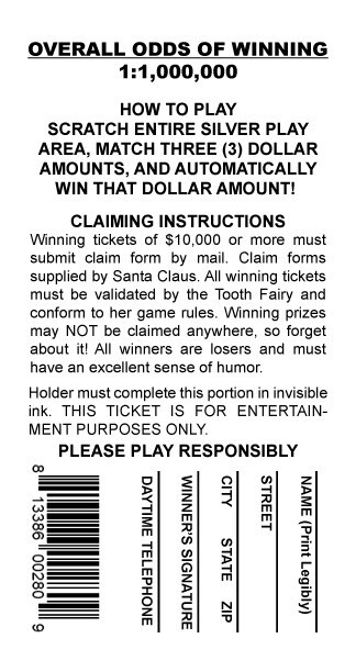 40 Fake Lottery Tickets Scratch Cards Prank Gag-20 LUCKY SHAMROCK-20 JOKERS WILD