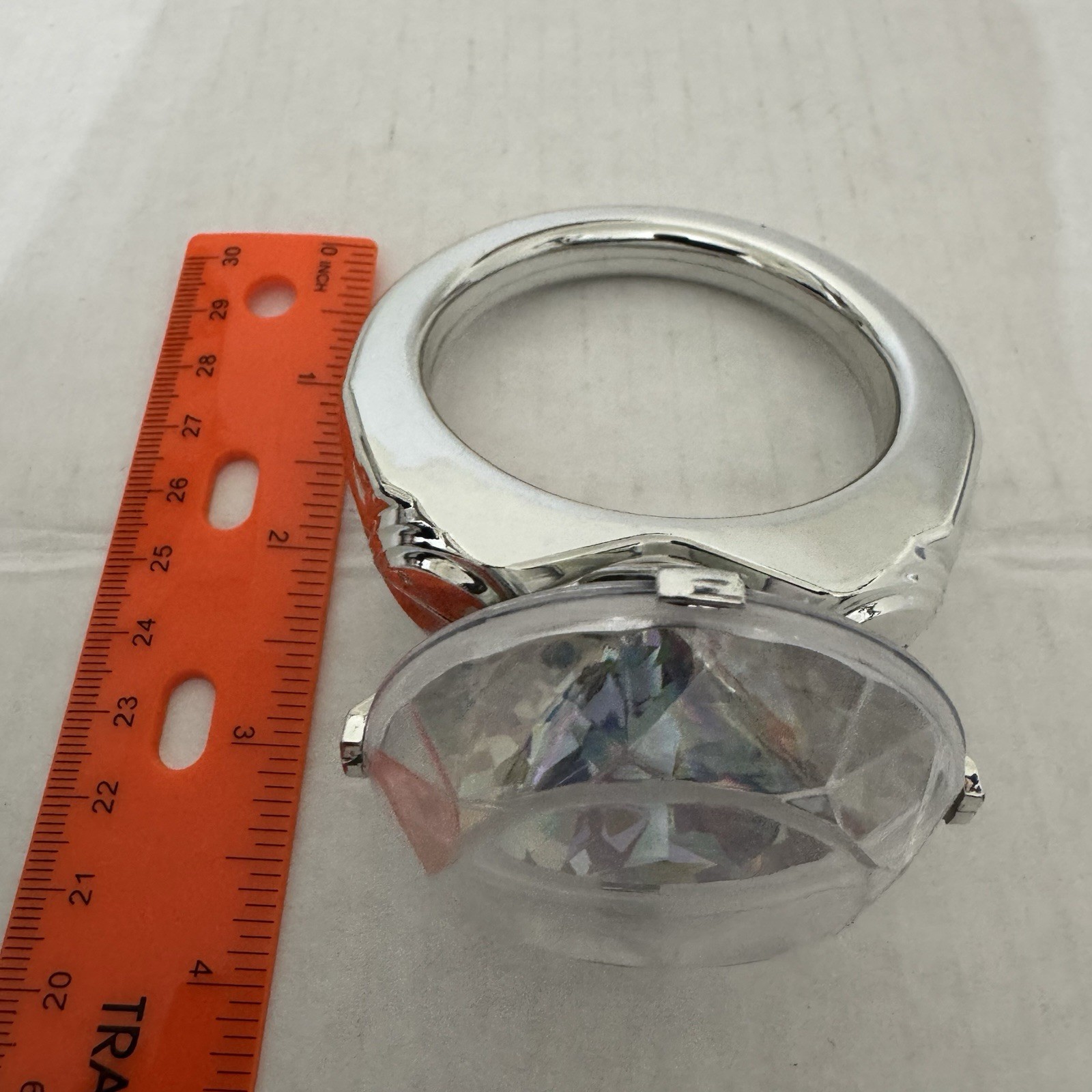 4″ JUMBO DIAMOND RING BACHELORETTE Party Gift Joke Gag Big Fake Rock Plastic Toy