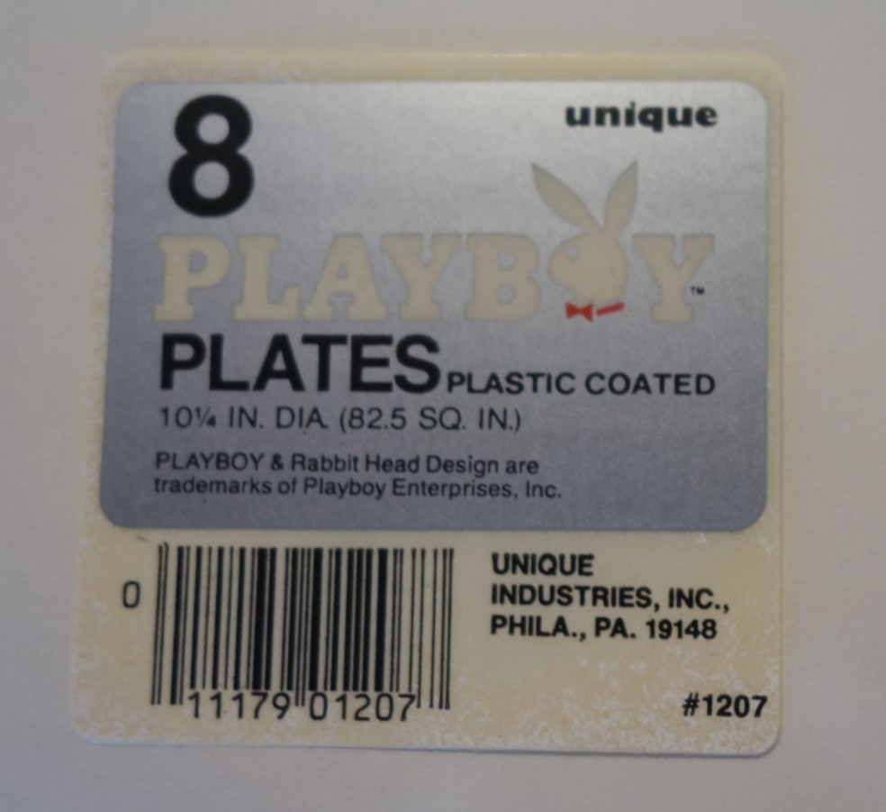 SEALED Vintage Playboy Logo 10 1/4″ Paper Plates 8 Pack Plastic Coated #1207