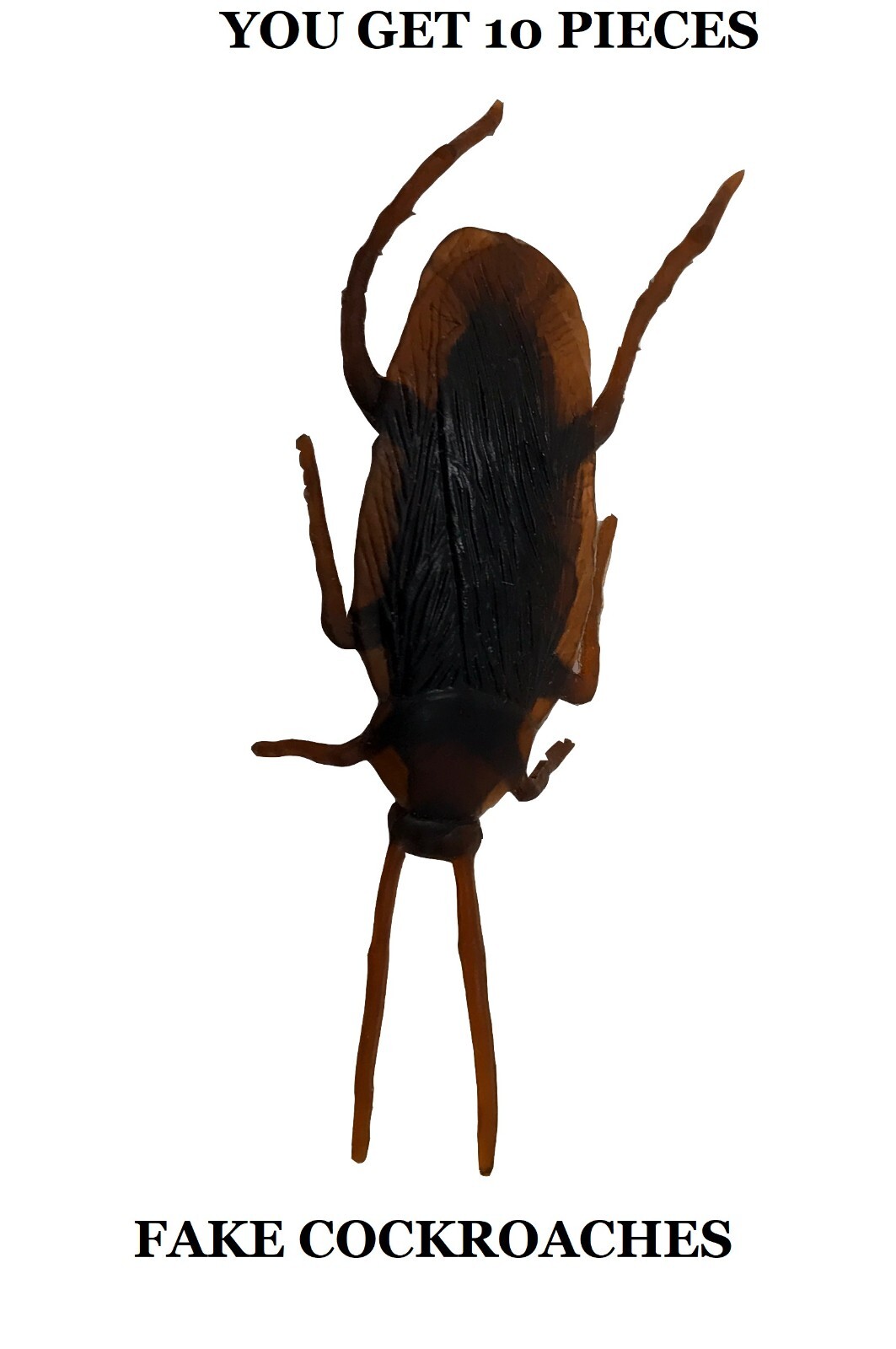 10 PIECES Fake Cockroaches-Real Looking Gag Gift Prank-Gross Creepy FAKE BUGS