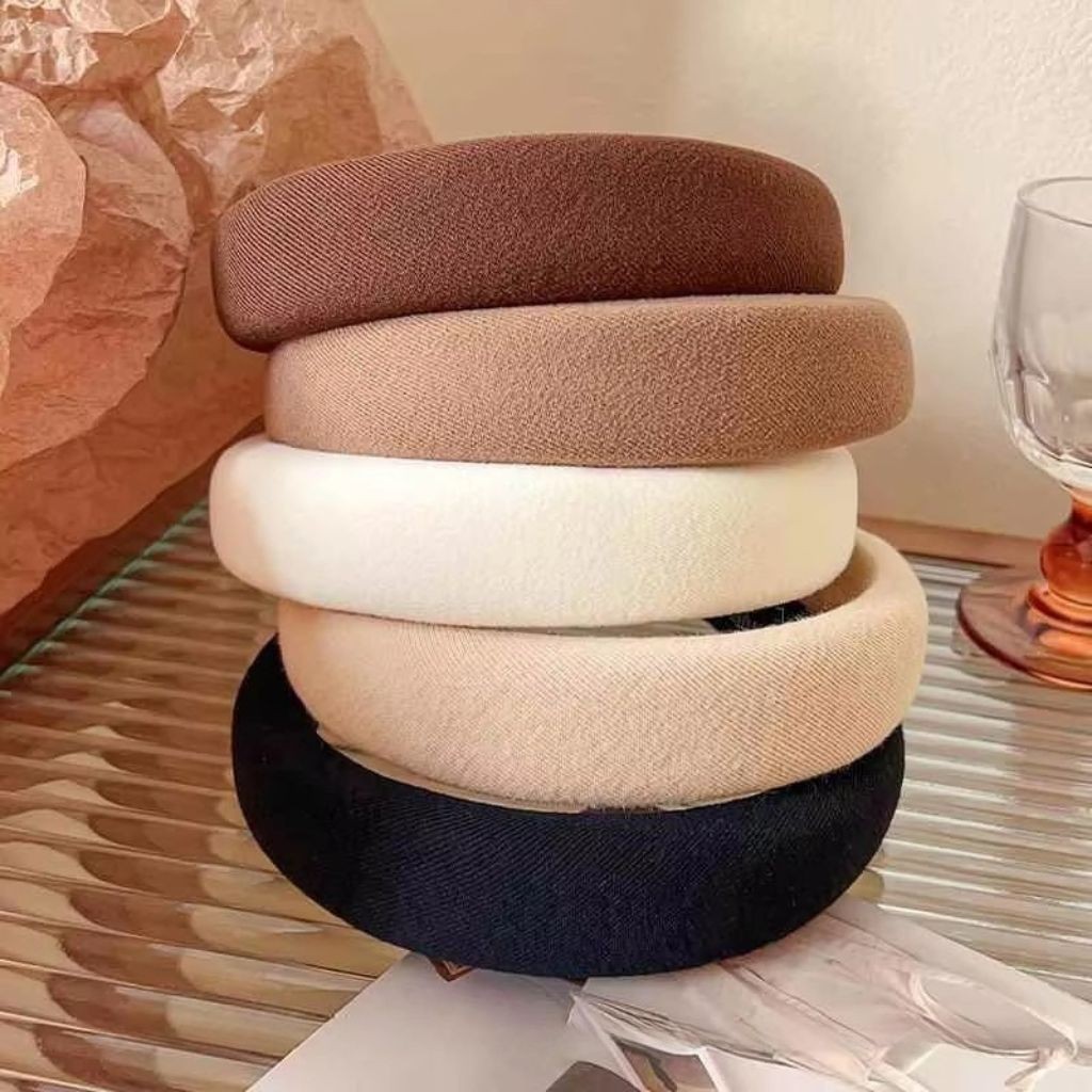 Solid Color Wide Sponge Spa Headband Soft Face Wash Makeup Hair Band Women