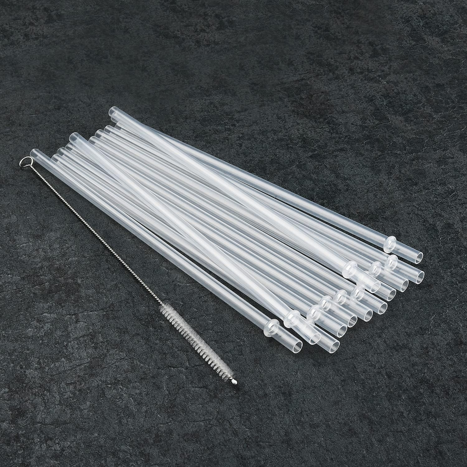 12-Pack BPA-Free Clear Plastic Straws – 10.5 in, Dishwasher-Safe, Custom Fit
