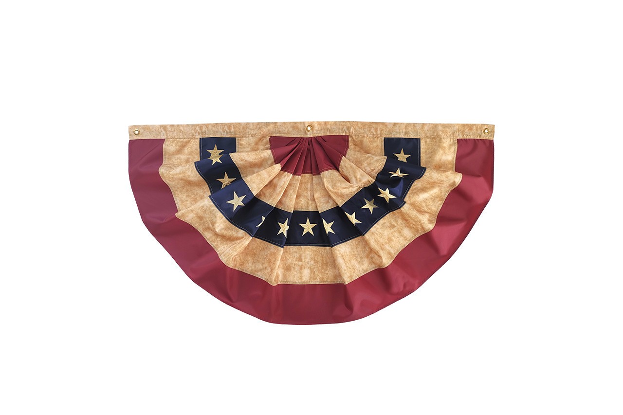 Briarwood Lane Tea Stained Patriotic Bunting 48″ x 24″ (Set of 3)