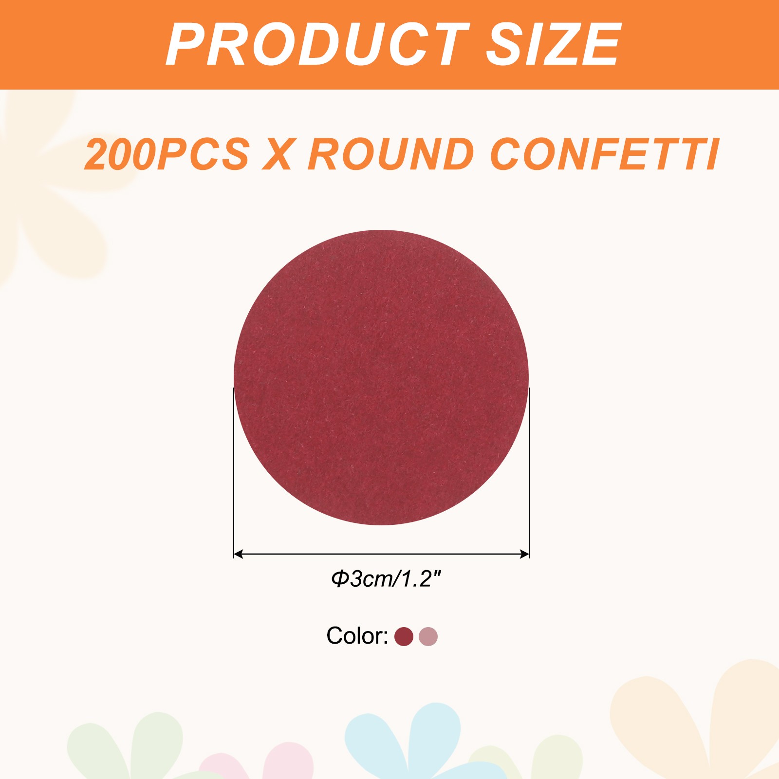 200Pcs Round Glitter Confetti Table Decor 1.2×1.2″ Red Pink