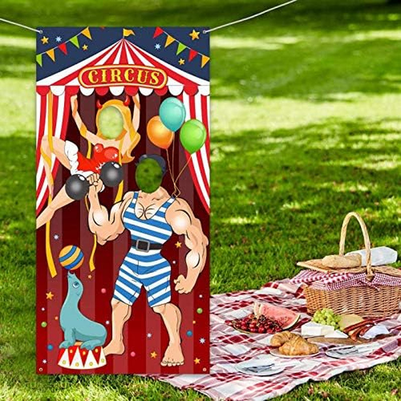 Carnival Circus Photo Door Banner 6x3Ft Party Backdrop Game Decor Kids Fun Party