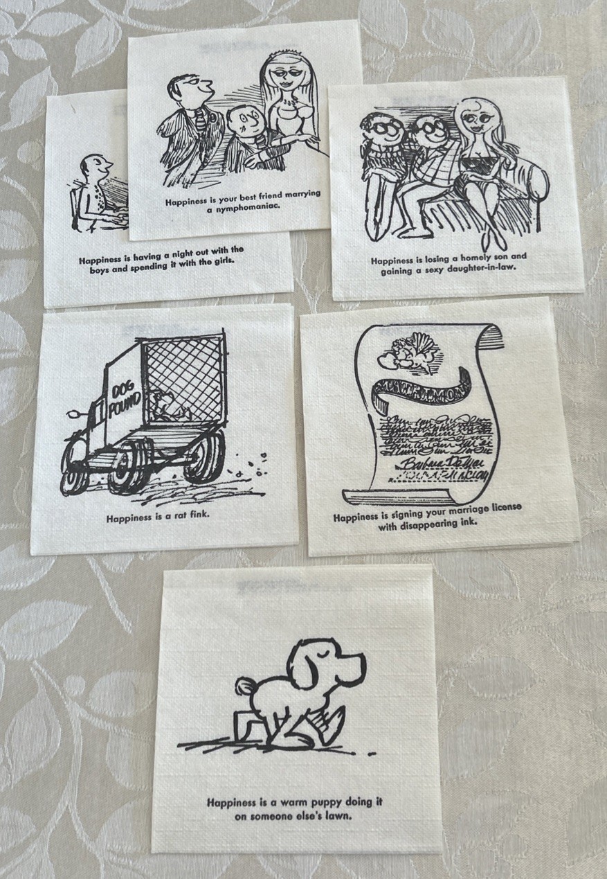 Happiness is a Rat Fink. 36 Cocktail Napkins. Adult Jokes Gag. Complete Set