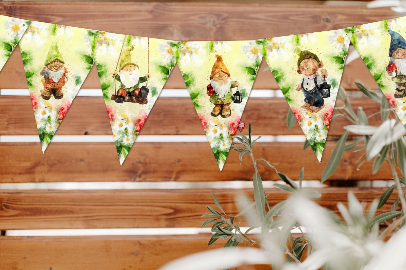 Summertime Garden Gnome Bunting/Banner for Any Occasion – 3m