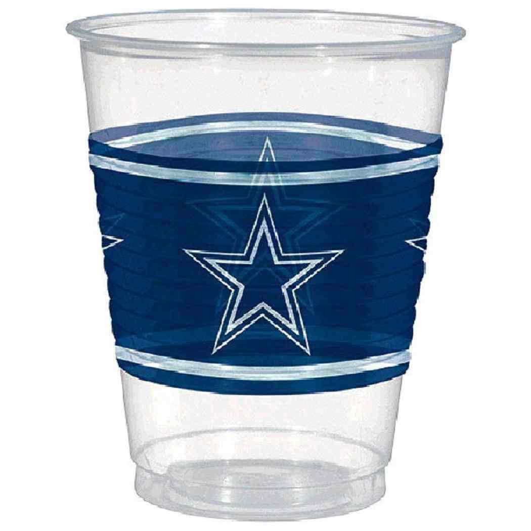 Dallas Cowboys NFL Pro Football Sports Banquet Party 16 oz. Clear Plastic Cups