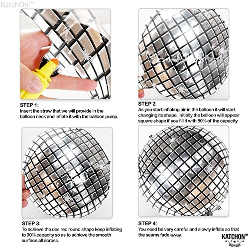 , Big Silver Ball Balloons – 22 Inch, Pack of 6 | Party Decorations, 4D Disco