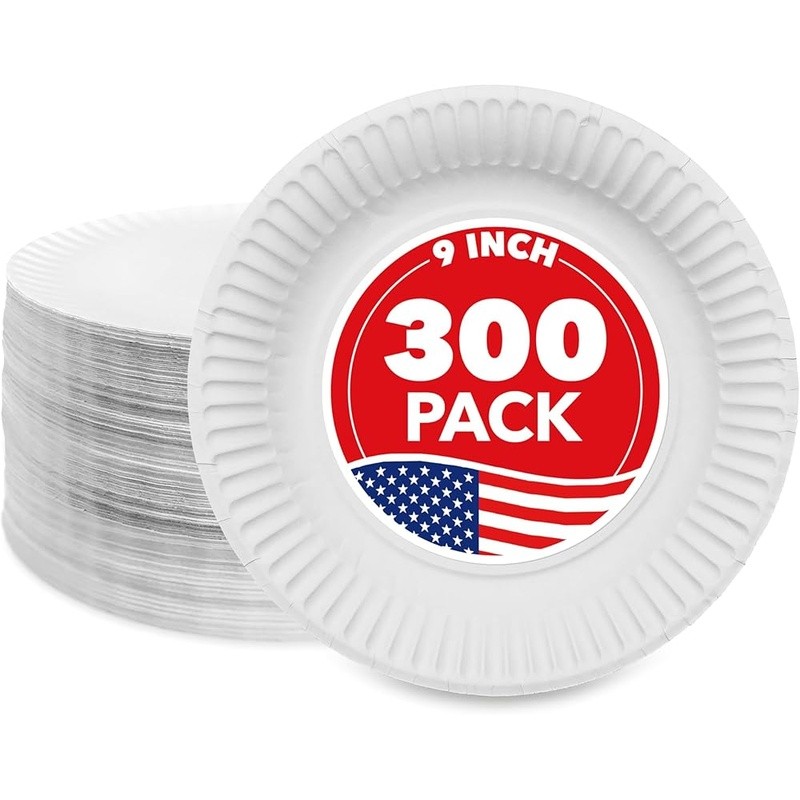 Disposable Paper Plates 9 Inch Value Pack Durable Dinnerware Parties Events New