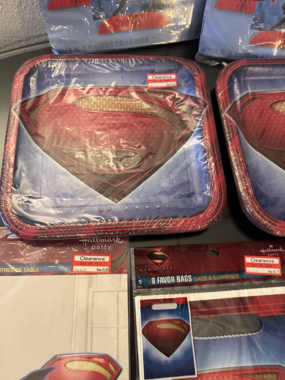Superman Birthday Party Supplies Decoration Plates Napkins Table Cover Favor Bag