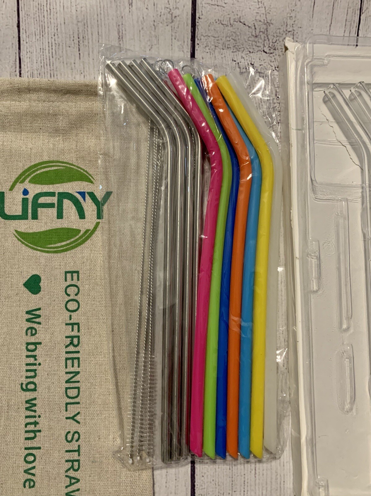 New Reusable Drinking Straws Lot Travel Washable Colored Clear Lot