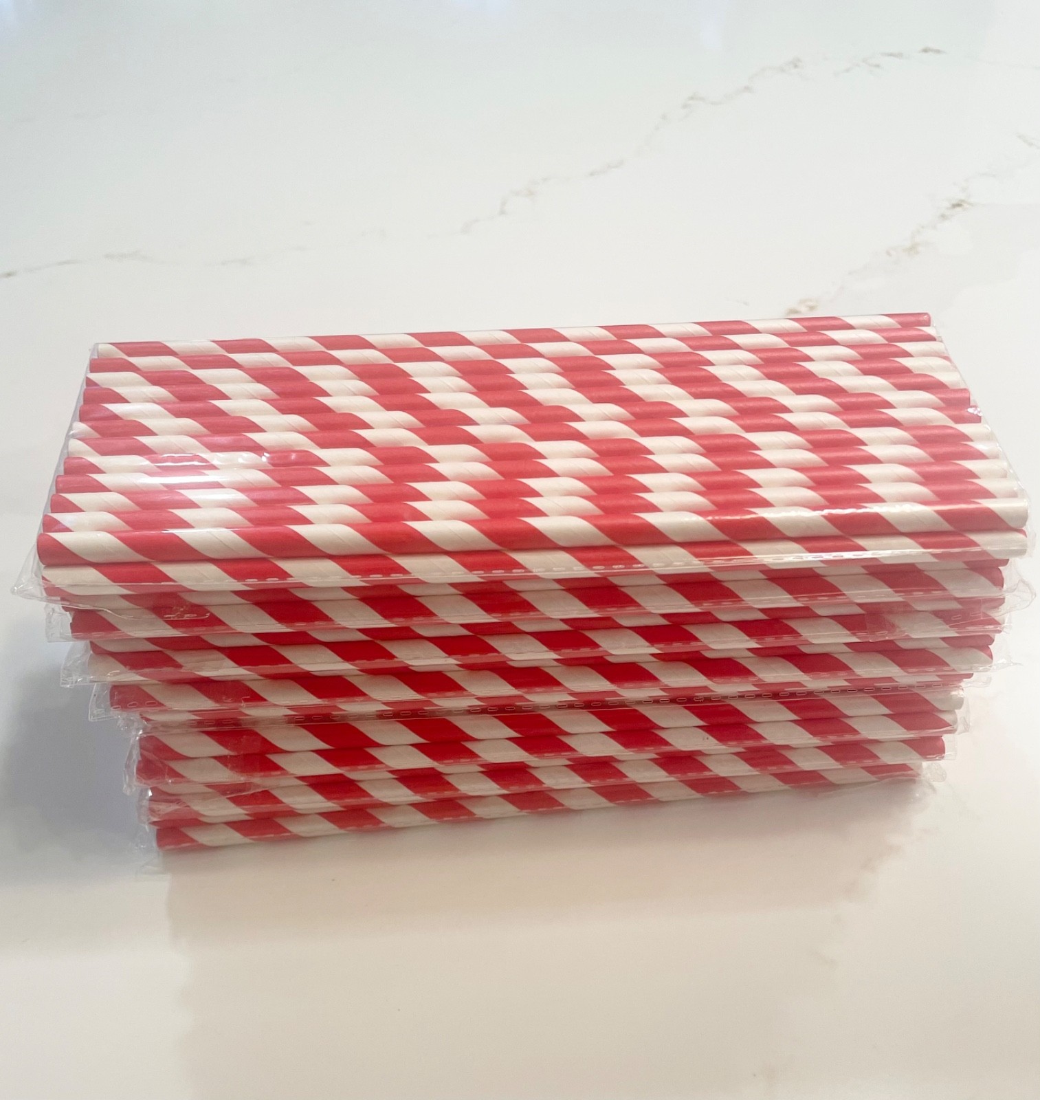 200 Red Striped Party Straws Birthday Baby Shower Wedding Graduation