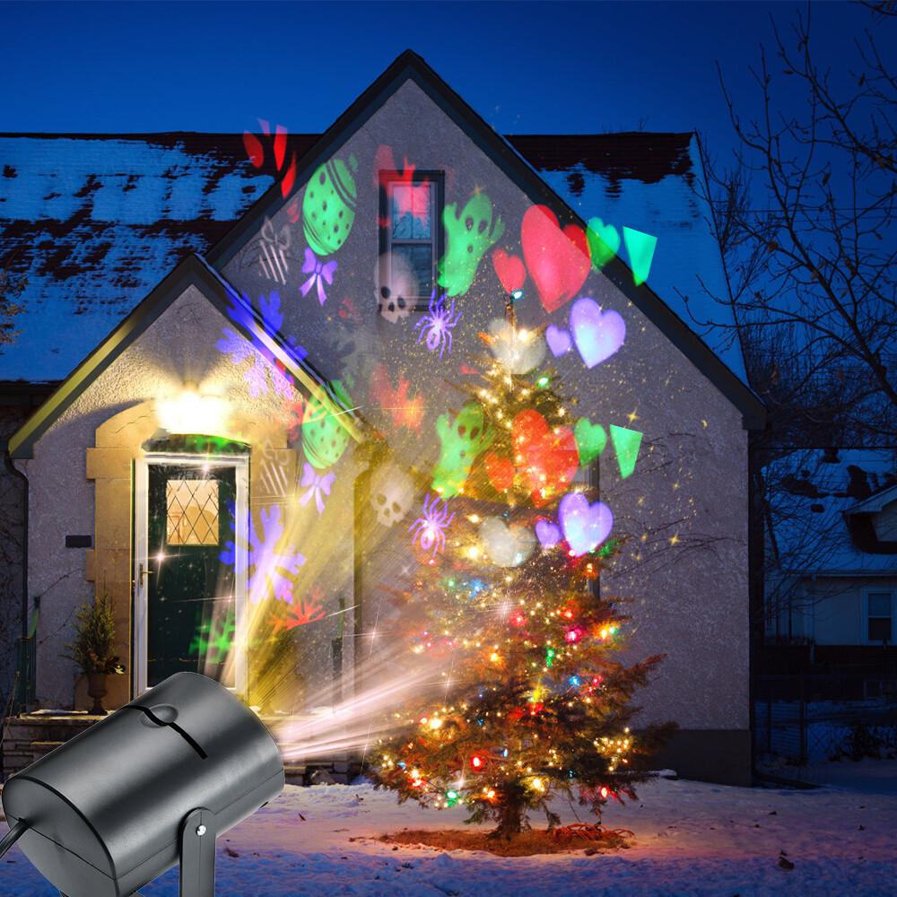 Halloween Christmas LED Laser Light Projector Snowflake House Party Stage Decor